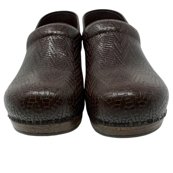 Dansko Professional Brown Woven Leather Clogs - Picture 11 of 14